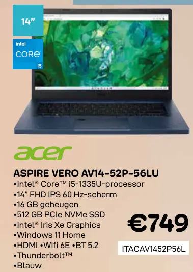 Aanbieding: Aspire vero av14-52p-56lu