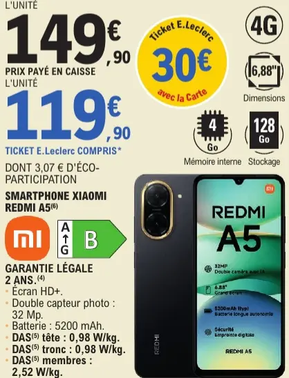Offre: Smartphone Xiaomi Redmi A5