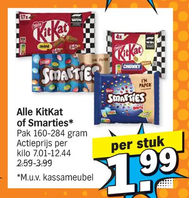 Promotie: Alle KitKat of Smarties