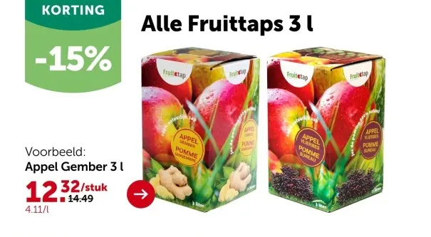 Aanbieding: Alle Fruittaps 3 l