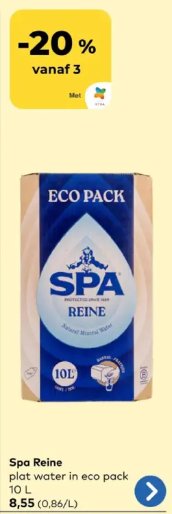 Promotie: plat water in eco pack