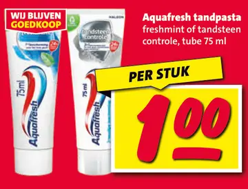 Aanbieding: Aquafresh tandpasta freshmint of tandsteen controle