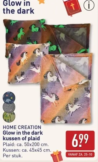 Aanbieding: Glow in the dark kussen of plaid