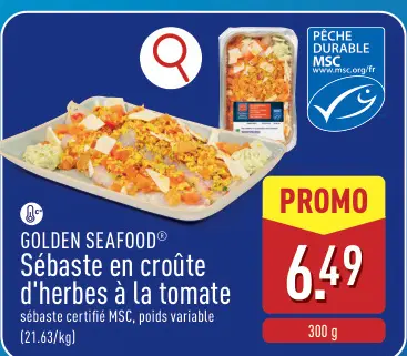Offre: Sébaste en croûte d'herbes à la tomate