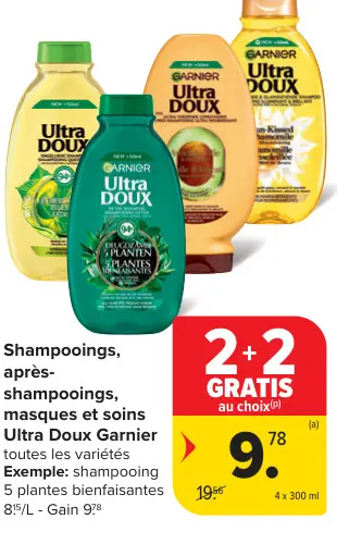 Offre: Shampooings, après-shampooings, masques et so