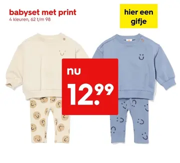 Aanbieding: babyset met print