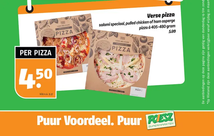 Aanbieding: Verse pizza