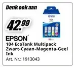 Promotie: 104 EcoTank Multipack Zwart-Cyaan-Magenta-Geel