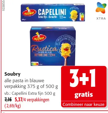 Promotie: Alle pasta in blauwe verpakking