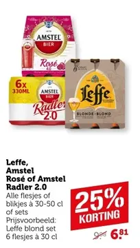 Aanbieding: Leffe, Amstel Rosé of Amstel Radler 2.0