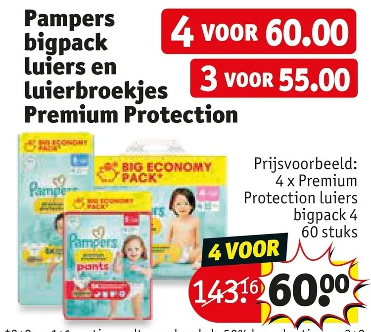Promotie: Pampers bigpack luiers en luierbroekjes Premium Protection
