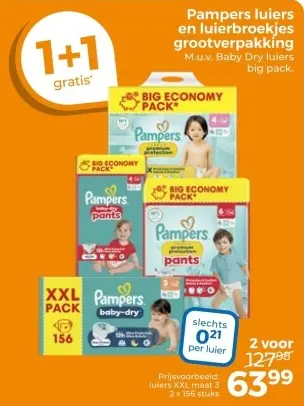 Aanbieding: Luiers en luierbroekjes grootverpakking