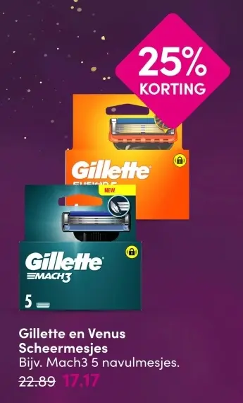 Aanbieding: Gillette en Venus Scheermesjes