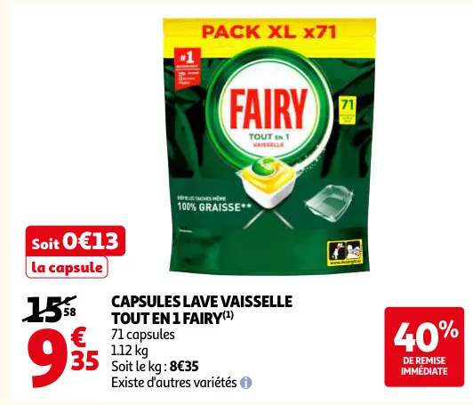 Offre: Capsules lave vaisselle tout en 1