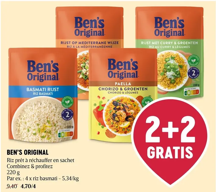 Offre: Riz prêt à réchauffer en sachet