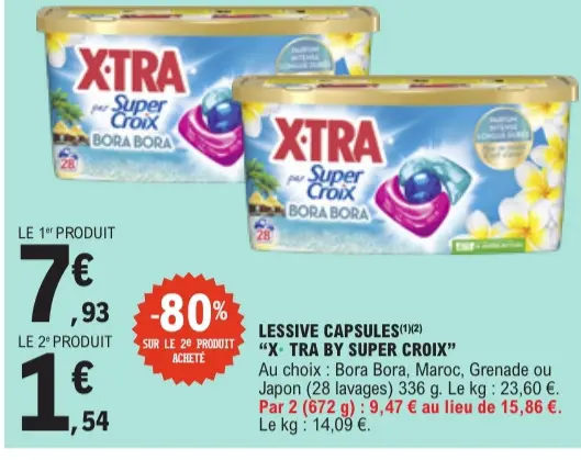 Promotie: Lessive capsules "x tra by Super Croix"