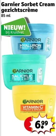 Promotie: Garnier Sorbet Cream gezichtscrème