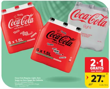 Aanbieding: Coca-Cola Regular, Light, Zero Sugar en Zero Sugar No Caffeine