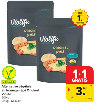 Offre: Alternative végétale au fromage râpé Original