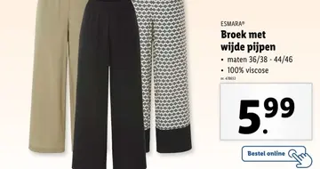 Aanbieding: Broek met wijde pijpen