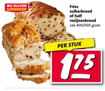 Aanbieding: Fries suikerbrood of half rozijnenbrood