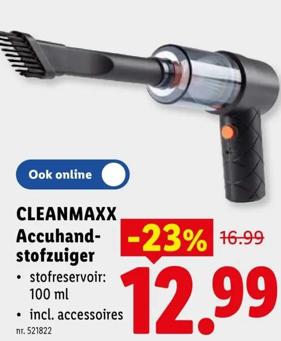 Promotie: CLEANMAXX Accuhandstofzuiger