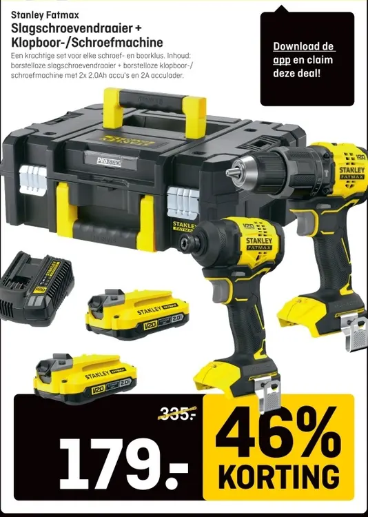 Aanbieding: Stanley Fatmax Slagschroevendraaier + Klopboo