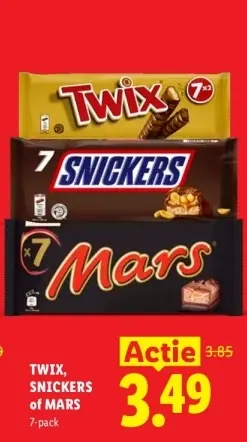 Aanbieding: Twix, Snickers, or Mars