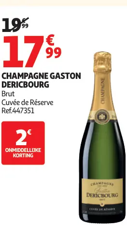 Promotie: Gaston Dericbourg Champagne Brut Cuvée de Réserve