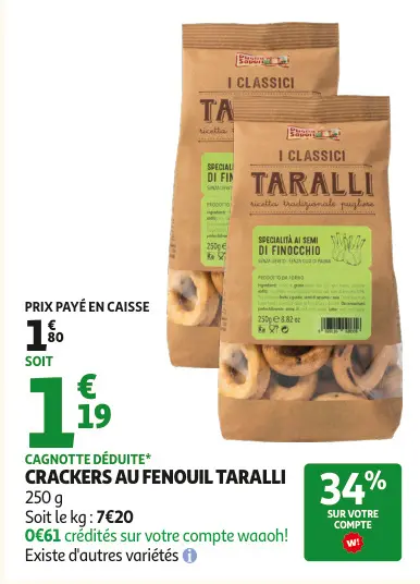 Offre: Crackers au fenouil taralli