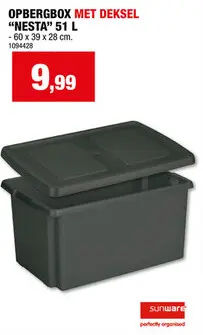 Aanbieding: Sunware Nesta Relife opbergbox 51l antraciet