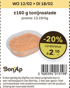 Aanbieding: tonijnsalade