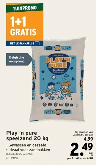 Promotie: speelzand 20 kg