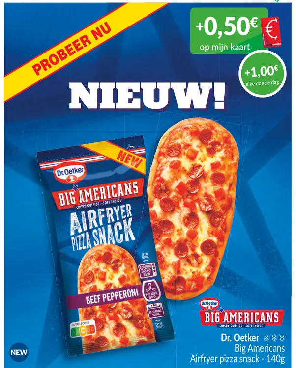 Promotie: Big Americans Airfryer pizza snack