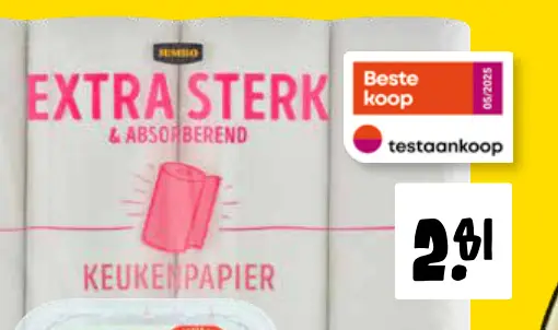 Promotie: Jumbo keukenpapier extra sterk en absorberend
