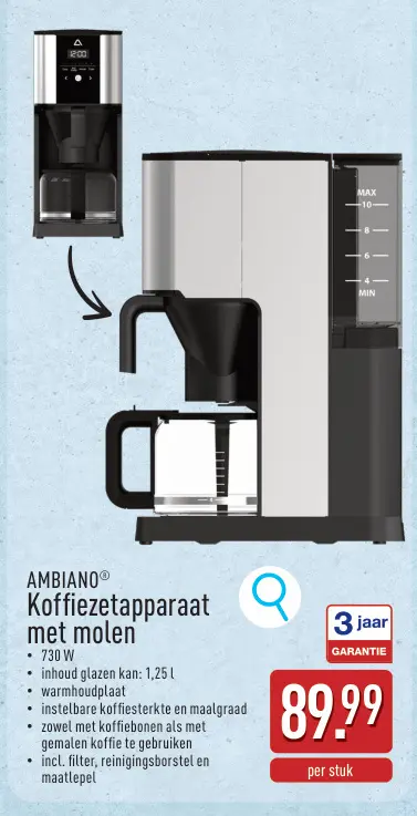 Promotie: Koffiezetapparaat met molen