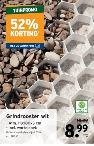 Promotie: Grindrooster wit