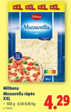 Offre: Milbona Mozzarella râpée XXL