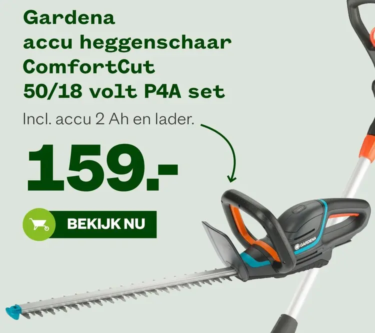 Aanbieding: Accu heggenschaar ComfortCut 50/18 volt P4A set