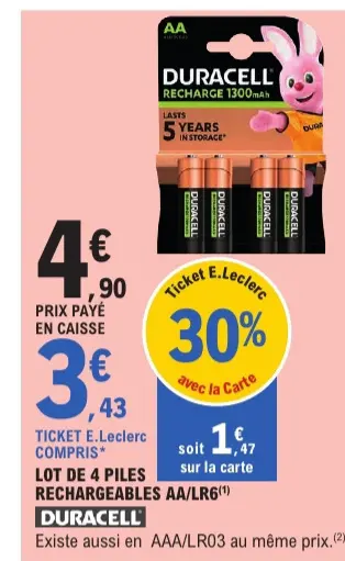 Offre: Piles rechargeables AA/LR6