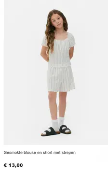 Aanbieding: Gesmokte blouse en short met strepen