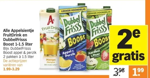 Aanbieding: Appelsientje FruitDrink en DubbelFrisss Boost