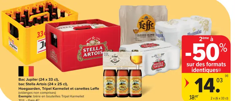 Offre: Bac Jupiler, bac Stella Artois, Hoegaarden, T