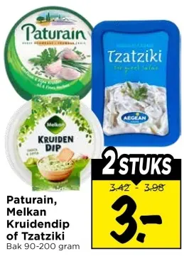 Aanbieding: Paturain, Melkan Kruidendip of Tzatziki