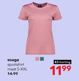 Aanbieding: Osaga dames sport T-shirt roze