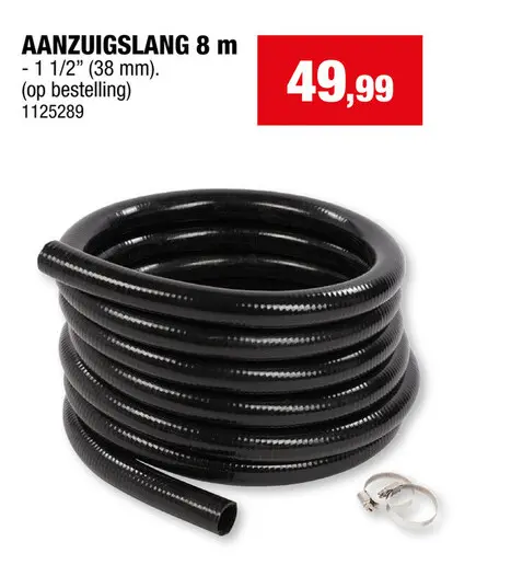 Promotie: Powerplus aanzuigslang 8m 1 1/2" (38mm)