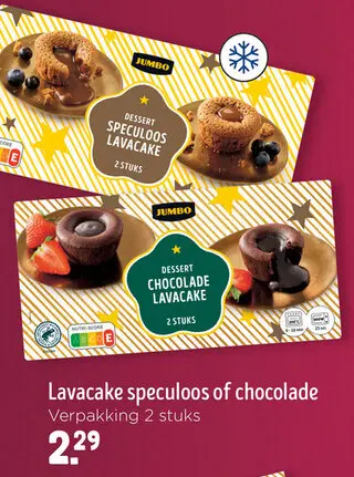 Aanbieding: Lavacake speculoos of chocolade