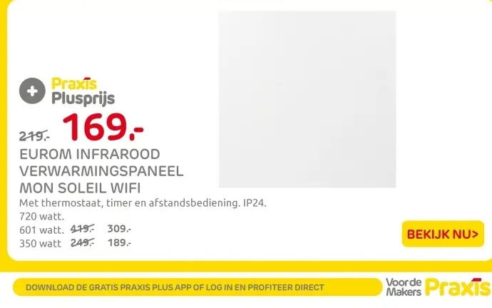 Aanbieding: Eurom infrarood verwarmingspaneel mon soleil