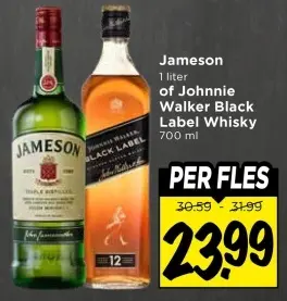 Aanbieding: Jameson of Johnnie Walker Black Label Whisky