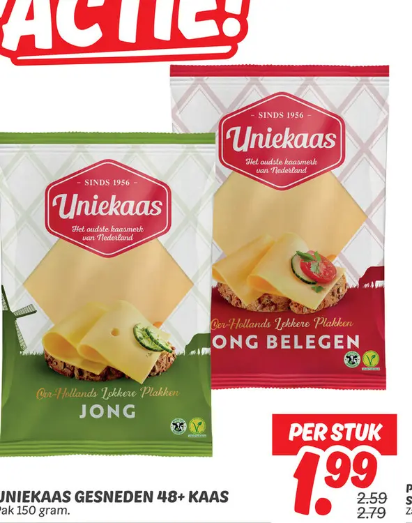 Aanbieding: Uniekaas Gesneden 48+ Kaas
